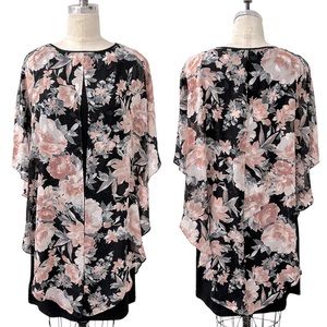 MNWT Glamour Floral Burnout Print Overlay Dress size 8